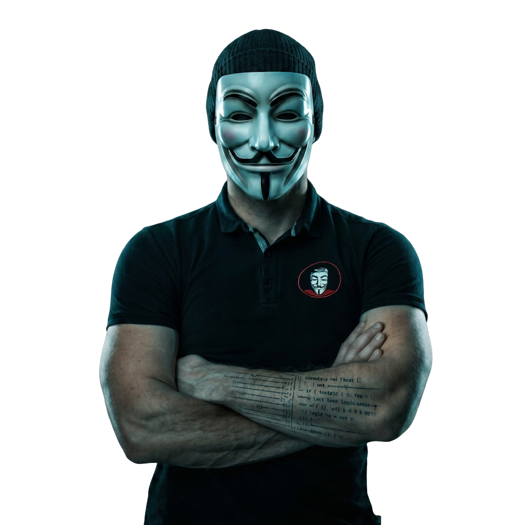 Anonimowa postać w masce Guya Fawkesa